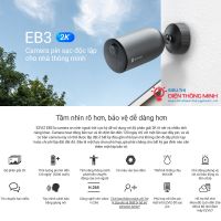 Camera EZVIZ EB3 2K (Dùng PIN, Wifi 4MP ngoài trời, loa + mic, đêm có màu, báo động)